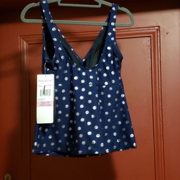 ROXANNE Tankini W/Skirt BTM Navy SZ 10 - Picture 5 of 8